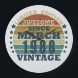 born in march 1988 vintage birthday large clock<br><div class="desc">You can add some originality to your wardrobe with this original 1988 vintage sunset retro-looking birthday design with awesome colors and typography font lettering, is a great gift idea for men, women, husband, wife girlfriend, and a boyfriend who will love this one-of-a-kind artwork. The best amazing and funny holiday present...</div>
