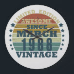 born in march 1988 vintage birthday large clock<br><div class="desc">You can add some originality to your wardrobe with this original 1988 vintage sunset retro-looking birthday design with awesome colors and typography font lettering, is a great gift idea for men, women, husband, wife girlfriend, and a boyfriend who will love this one-of-a-kind artwork. The best amazing and funny holiday present...</div>