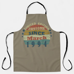 born in march 1994 vintage birthday apron