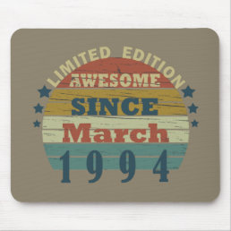 born in march 1994 vintage birthday mouse pad