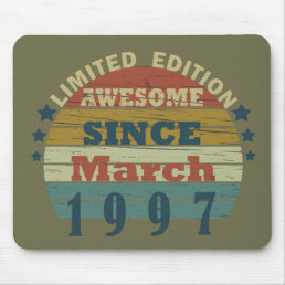 born in march 1997 vintage birthday mouse pad