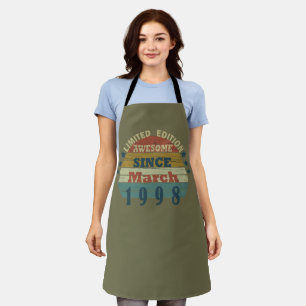 born in march 1998 vintage birthday apron