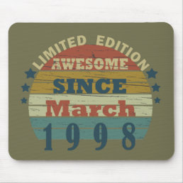 born in march 1998 vintage birthday mouse pad