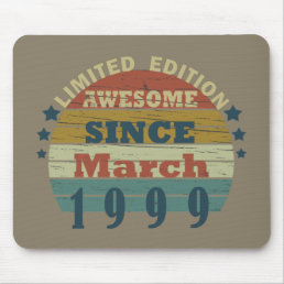 born in march 1999 vintage birthday mouse pad
