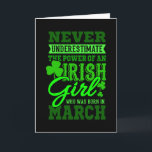 BORN IN MARCH Birthday Irish Girl Women Mom Card<br><div class="desc">The Birthday Irish Girl BORN IN MARCH Women Gift Mom! For March birthday gifts,  March birthday presents and mum! A March birthday shirt,  March birthday gift,  born in March,  March bday gift or March birthday present!</div>