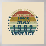 Born in may 1982 vintage birthday poster<br><div class="desc">You can add some originality to your wardrobe with this original 1982 vintage sunset retro-looking birthday design with awesome colors and typography font lettering, is a great gift idea for men, women, husband, wife girlfriend, and a boyfriend who will love this one-of-a-kind artwork. The best amazing and funny holiday present...</div>