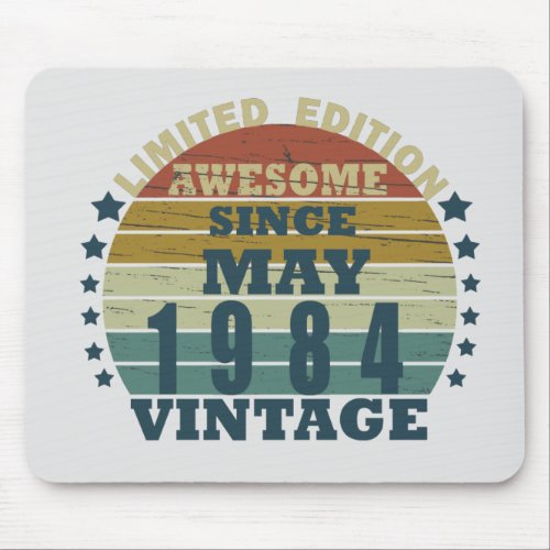 born in may 1984 vintage birthday mouse pad