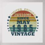born in may 1985 vintage birthday poster<br><div class="desc">You can add some originality to your wardrobe with this original 1985 vintage sunset retro-looking birthday design with awesome colors and typography font lettering, is a great gift idea for men, women, husband, wife girlfriend, and a boyfriend who will love this one-of-a-kind artwork. The best amazing and funny holiday present...</div>