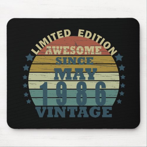 born in may 1986 vintage birthday mouse pad