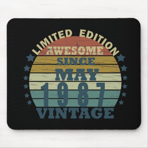 born in may 1987 vintage birthday mouse pad