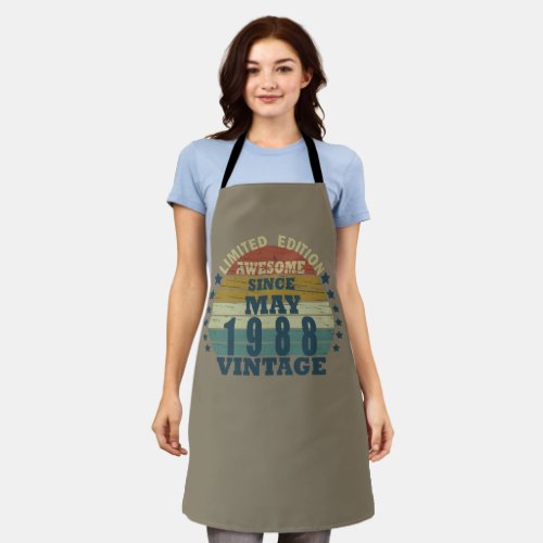 born in may 1988 vintage birthday apron