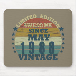 born in may 1988 vintage birthday mouse pad