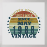 born in may 1988 vintage birthday poster<br><div class="desc">You can add some originality to your wardrobe with this original 1988 vintage sunset retro-looking birthday design with awesome colors and typography font lettering, is a great gift idea for men, women, husband, wife girlfriend, and a boyfriend who will love this one-of-a-kind artwork. The best amazing and funny holiday present...</div>