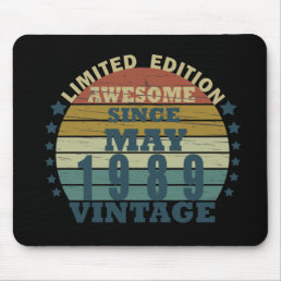 born in may 1989 vintage birthday mouse pad