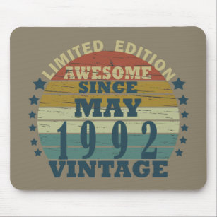 Born in may 1992 vintage birthday mouse pad