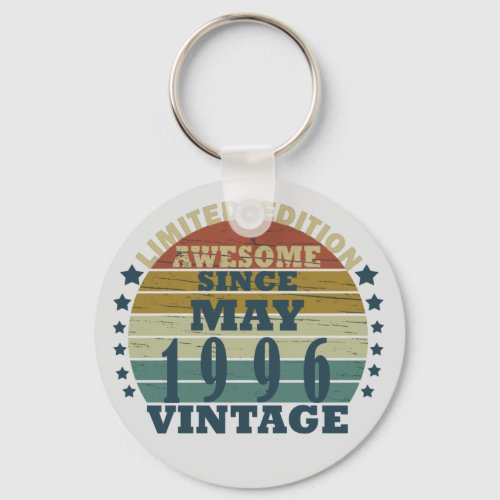 Born in may 1996 vintage birthday keychain
