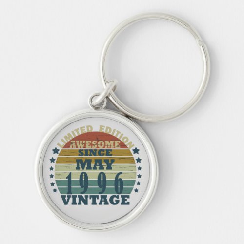 Born in may 1996 vintage birthday keychain