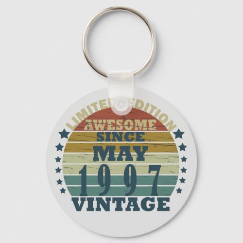 Born in may 1997 vintage birthday keychain