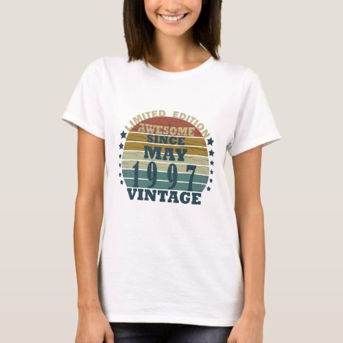 Born in may 1997 vintage birthday T_Shirt