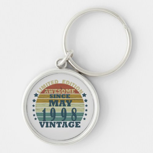 Born in may 1998 vintage birthday keychain