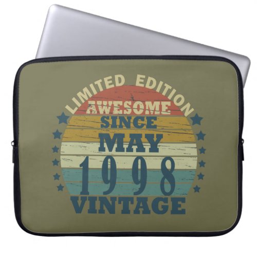 Born in may 1998 vintage birthday laptop sleeve