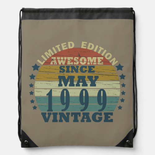 Born in may 1999 vintage birthday drawstring bag