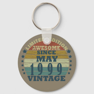 Born in may 1999 vintage birthday keychain