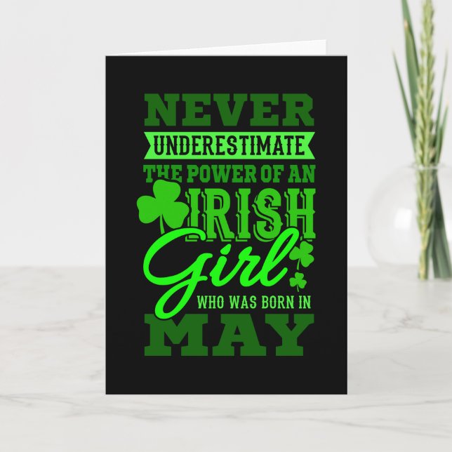 BORN IN MAY Birthday Irish Girl Women Mom Card (Front)