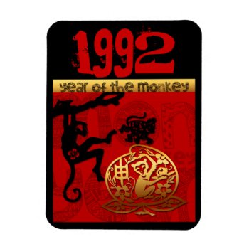 Born In Monkey Year 1992 - Chinese Astrology Magnet by 2016_Year_of_Monkey at Zazzle