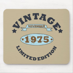 born in november 1975 vintage birthday mouse pad
