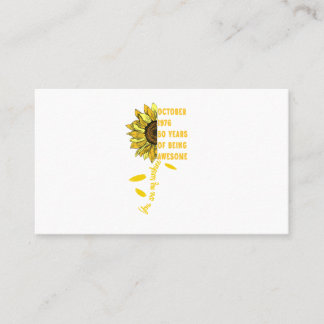 Born In october 1966 Sunflower 60th Birthday 60 Ye Business Card