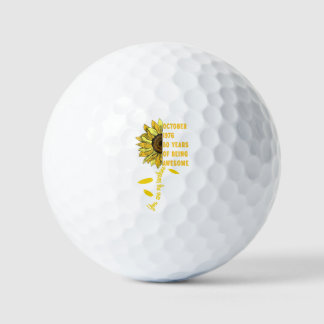 Born In october 1966 Sunflower 60th Birthday 60 Ye Golf Balls
