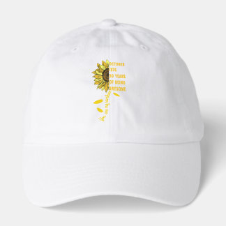 Born In october 1966 Sunflower 60th Birthday 60 Ye Hat