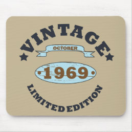 born in october 1969 vintage birthday mouse pad