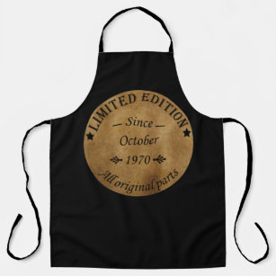 born in october 1970 vintage birthday apron
