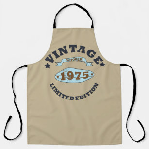 born in october 1975 vintage birthday apron