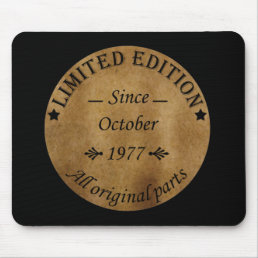 born in october 1977 vintage birthday mouse pad