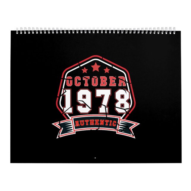 Born In October 1978 Vintage Calendar (Cover)