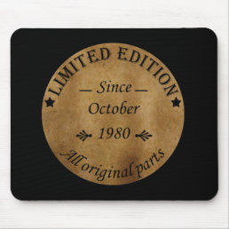 born in october 1980 vintage birthday mouse pad