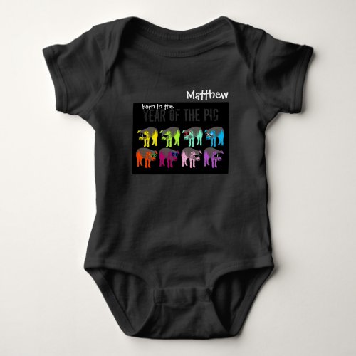 Born In Pop Pig Year 2019 Personalized Bodysuit