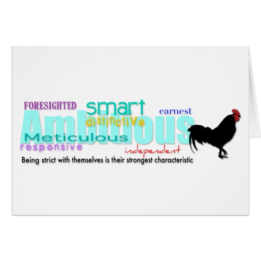 Born in Rooster Year Personality Birthday Card 1 (Front Horizontal)