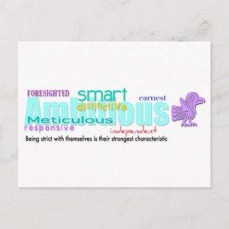 Born in Rooster Year Personality Postcard 2 Aztec