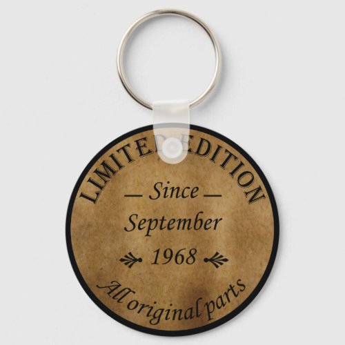 born in september 1968 classic keychain