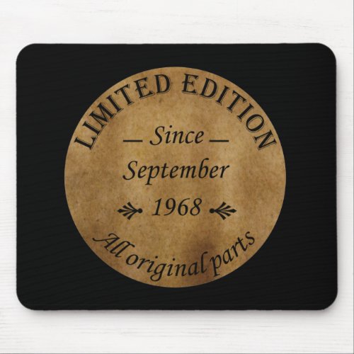 born in september 1968 classic mouse pad