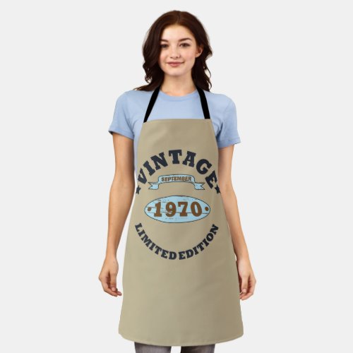 born in september 1970 vintage birthday apron