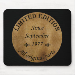 born in september 1977 vintage birthday mouse pad