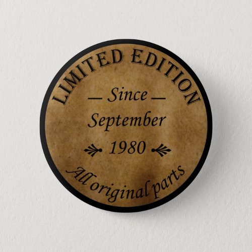 born in september 1980 vintage birthday button