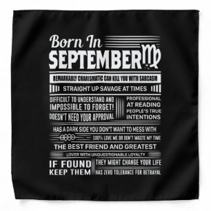 Born in september virgo funny birthday gift bandana