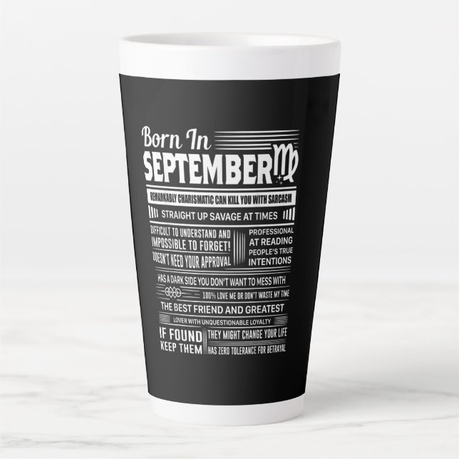 Born in september virgo funny birthday gift latte mug (Front)