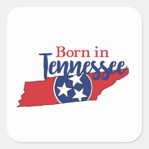 Born in Tennessee State Symbols Volunteer State Square Sticker
